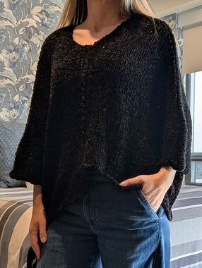 nwt B&K MODA ribbon knit asymmetric sweater